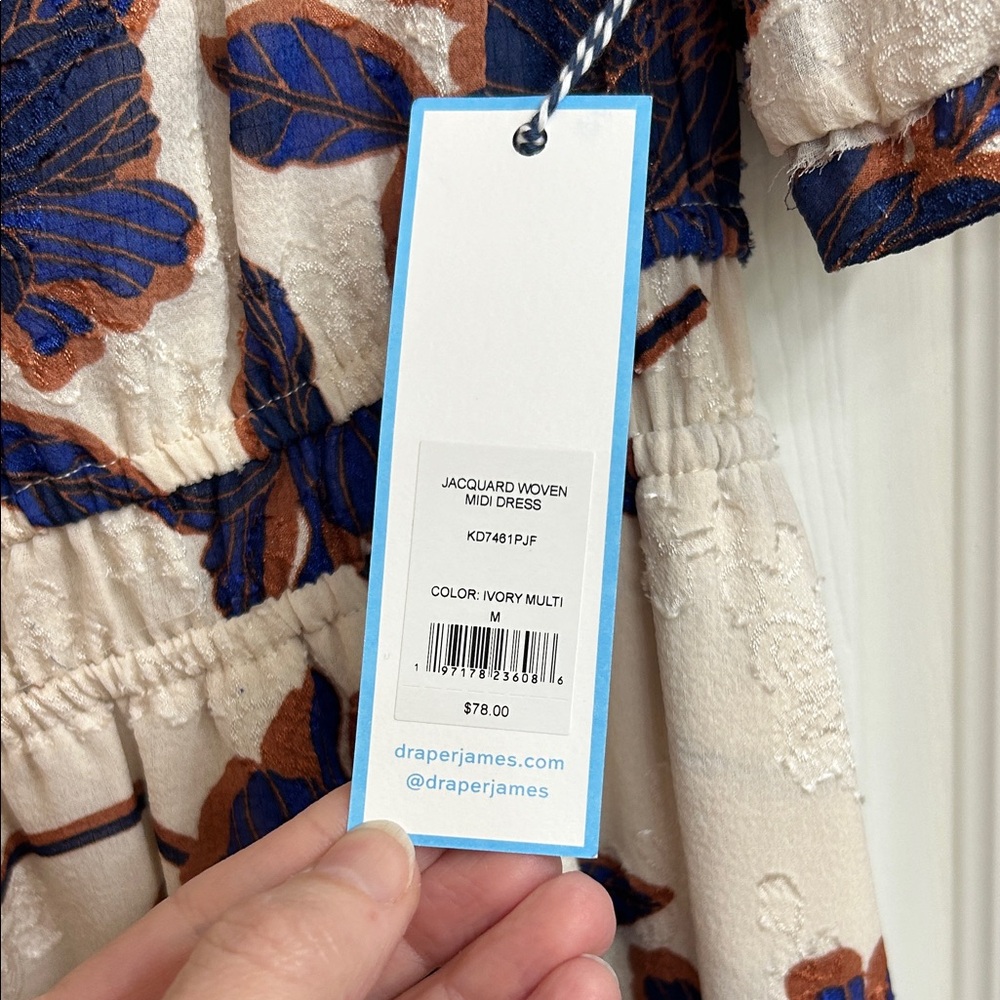 Draper James Cream and Blue Floral Dress - Picture 2 of 5
